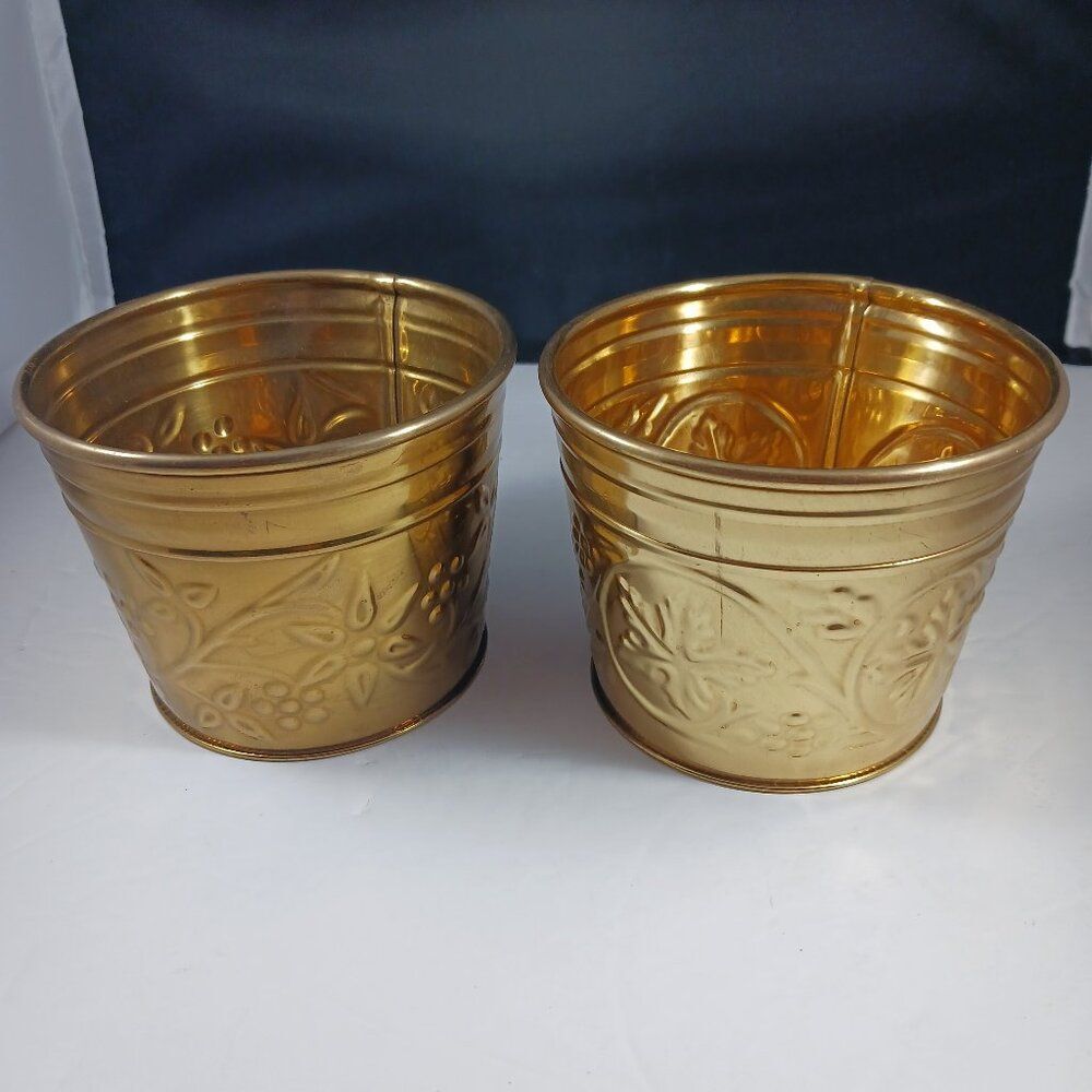 Brass Vintage 2 Small Flower Pots